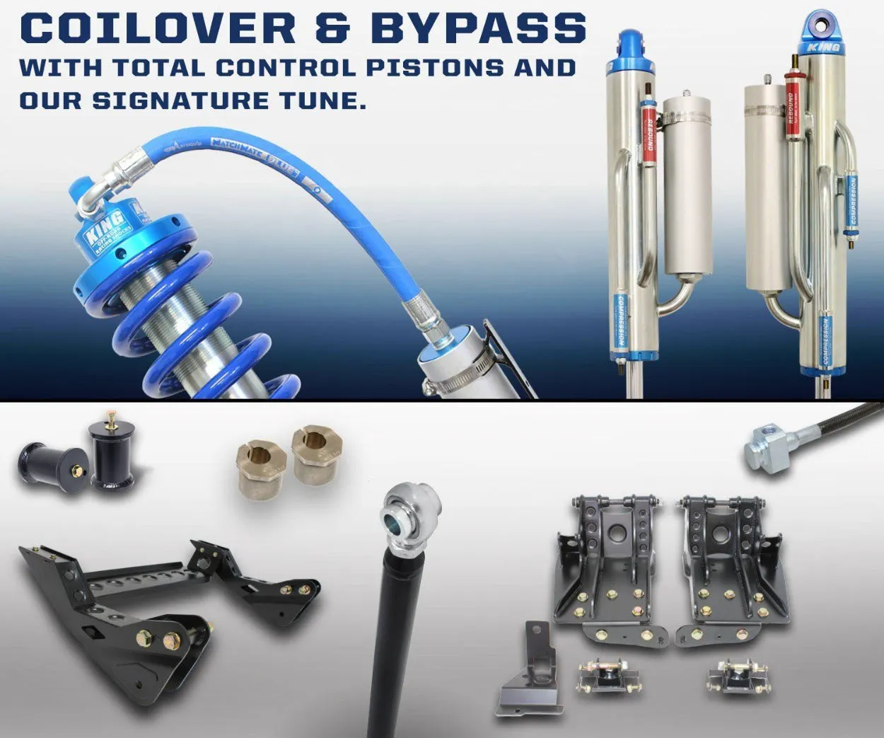 '08-10 Ford F250/350 2.5 Coilover Bypass System-4.5" Lift