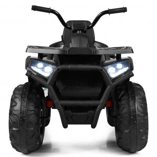 12 V Kids Electric 4-Wheeler ATV Quad with MP3 and LED Lights-Black