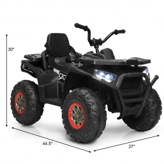 12 V Kids Electric 4-Wheeler ATV Quad with MP3 and LED Lights-Black