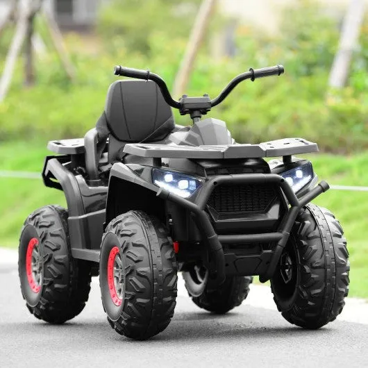 12 V Kids Electric 4-Wheeler ATV Quad with MP3 and LED Lights-Black