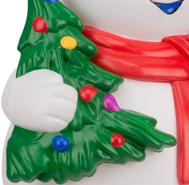 2' Frosty the Snowman Holding a Tree Blow Mold Decoration