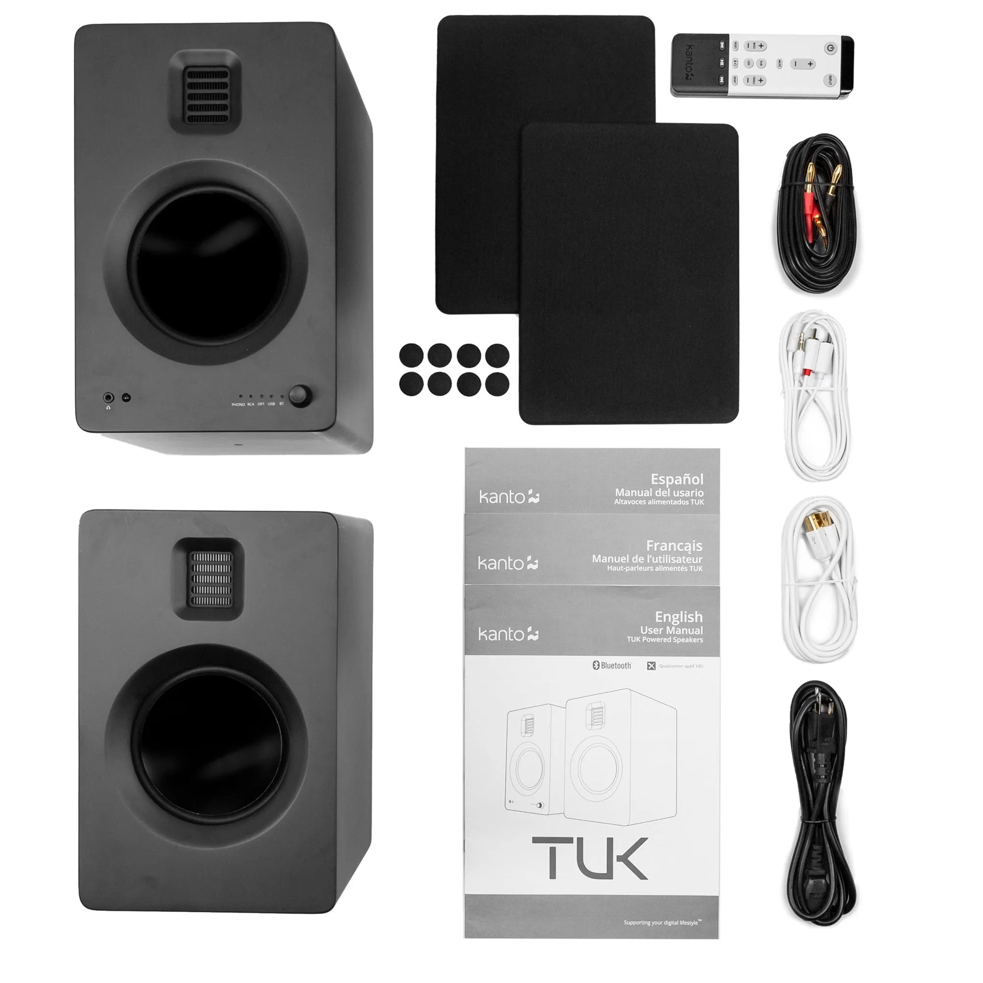 260W AMT Bookshelf Speakers w/ USB, Phono, Bluetooth - Kanto