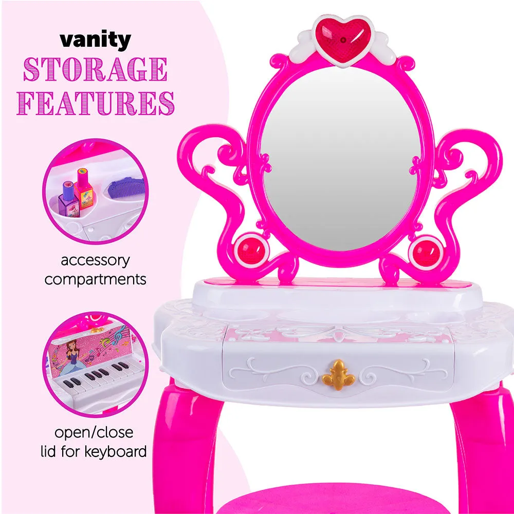 2in1 Beauty Mirror Set with Working Piano