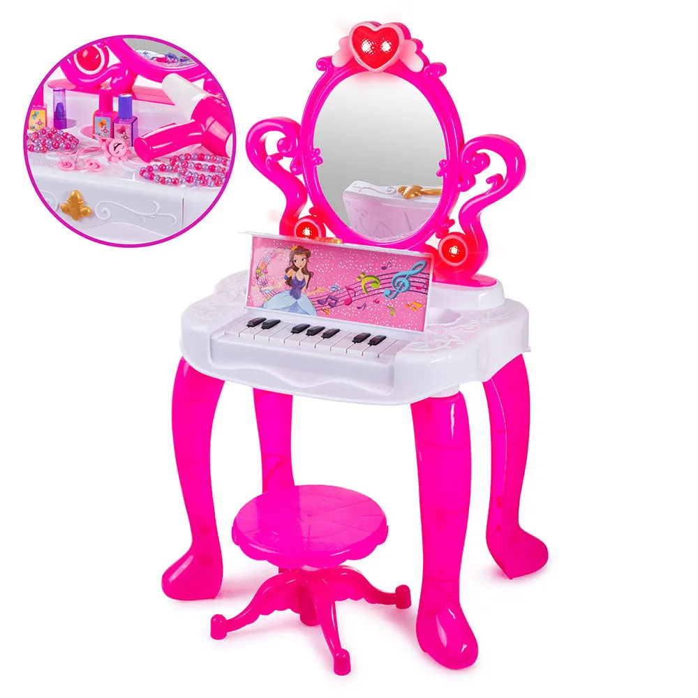 2in1 Beauty Mirror Set with Working Piano