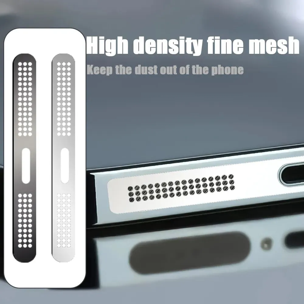 2Pcs Phone Speaker Dust Protector Metal Mesh Sticker For Phone 12 13 14 Pro Max Series