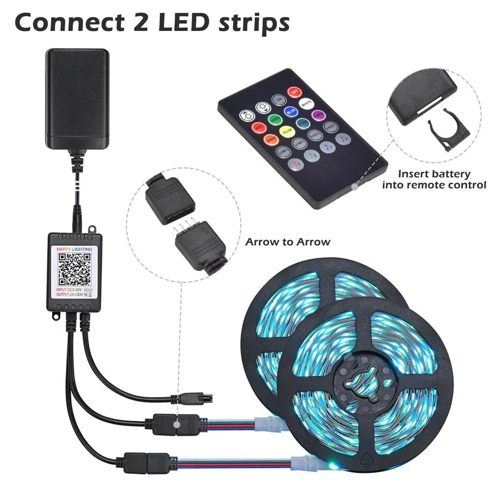 32ft Bluetooth APP Control Strip Light with Remote