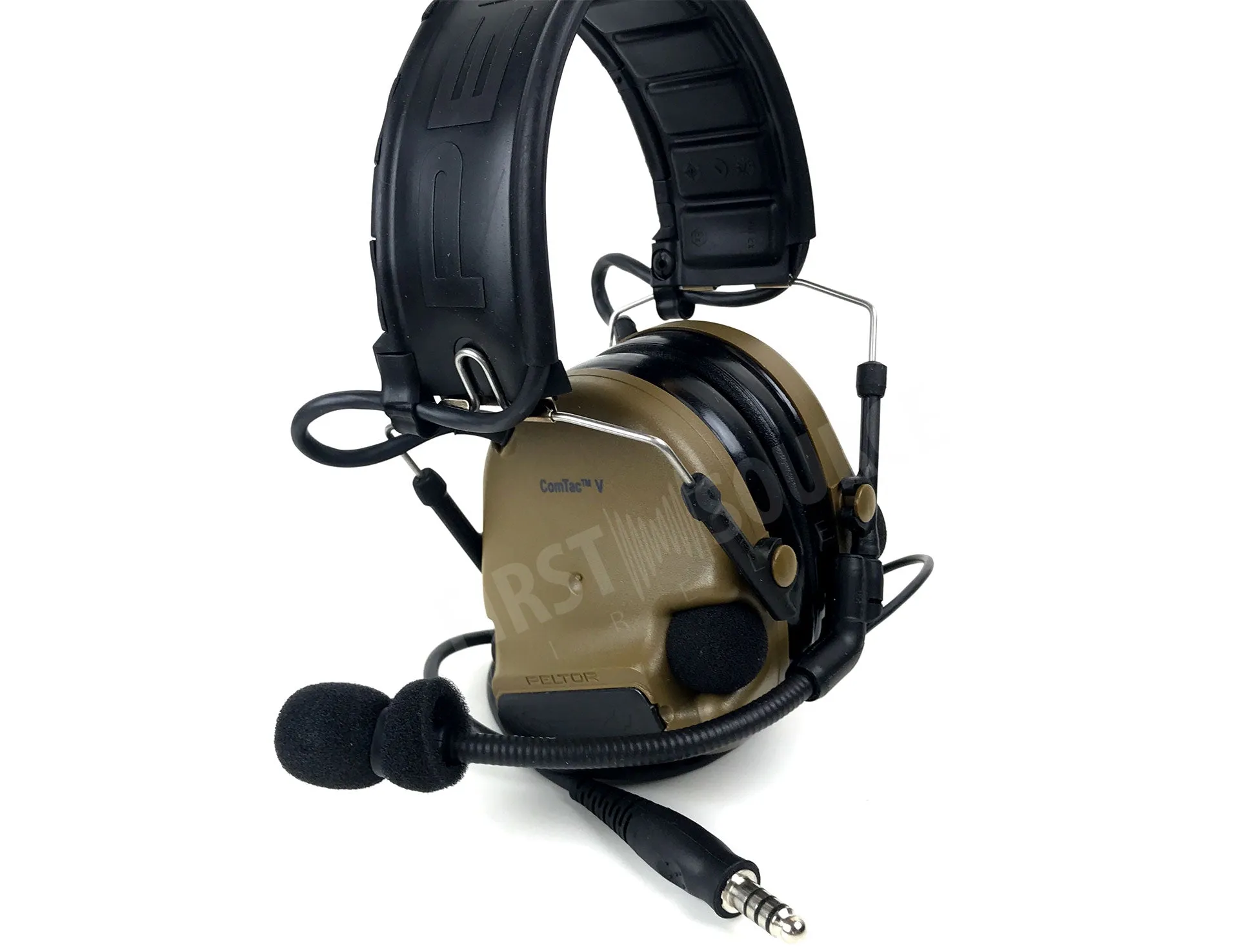 3M PELTOR ComTac V Headset MT20H682FB-47 CY, Foldable, Single Lead, Standard Dynamic Mic, NATO Wiring, Coyote