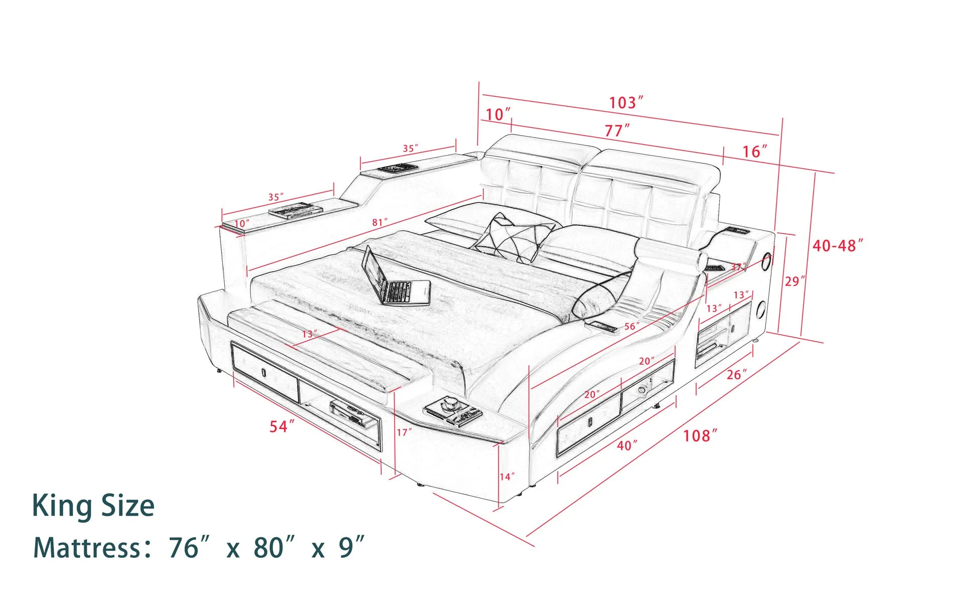 Apollo Ultra-Modern Smart Bed with Multifunctional Features