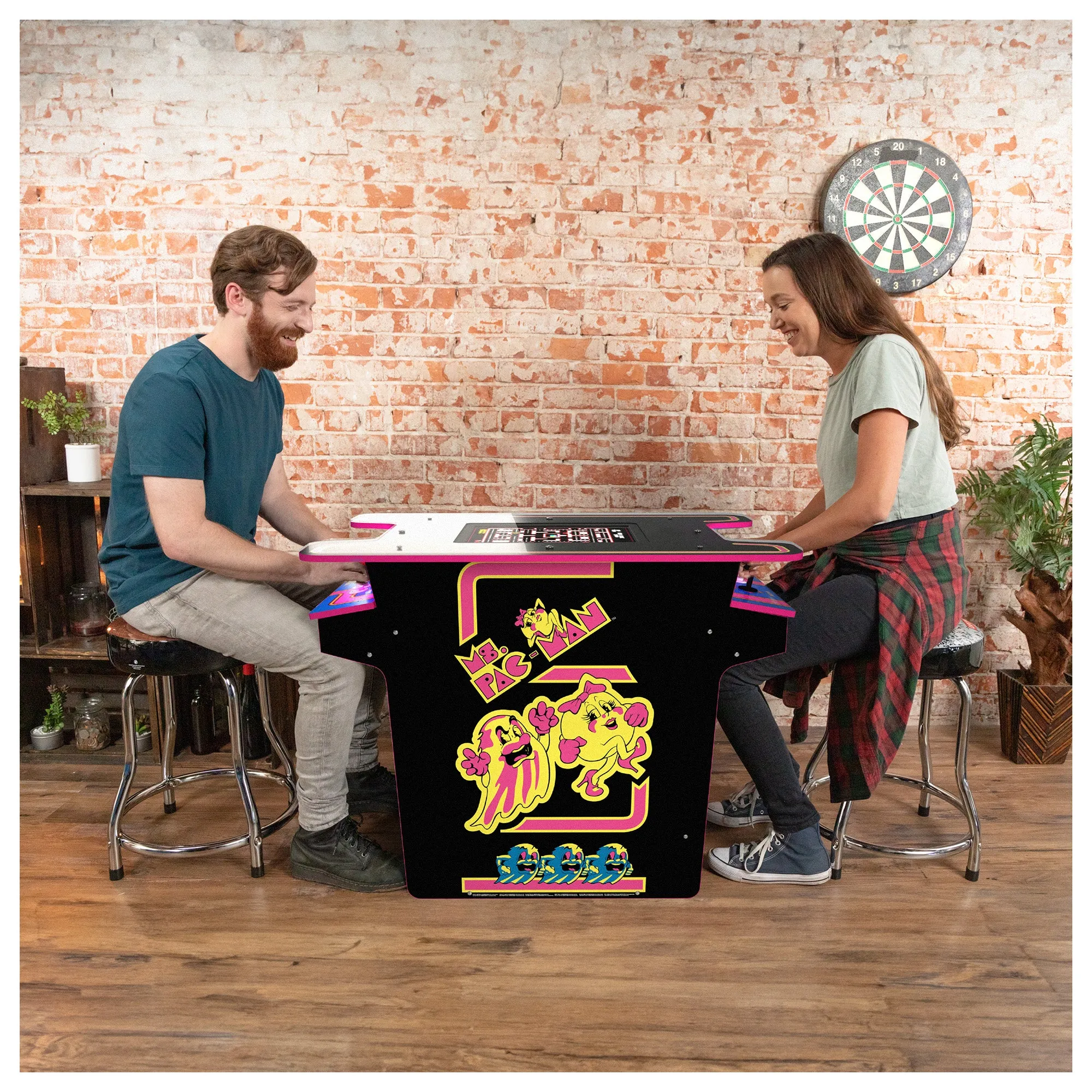 Arcade1UP Ms. PAC-MAN Head-to-Head 12 in 1 Arcade Table, Black Series Edition