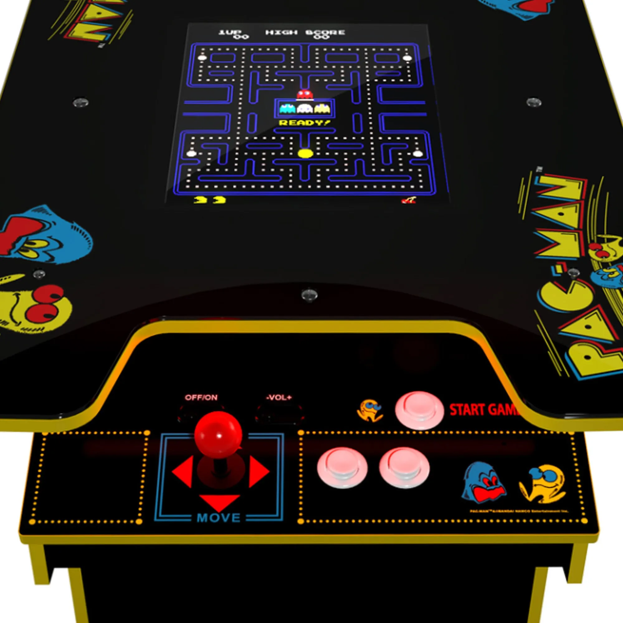 Arcade1UP PAC-MAN Head-to-Head Arcade Table, 12 Games in 1, Black Series Edition