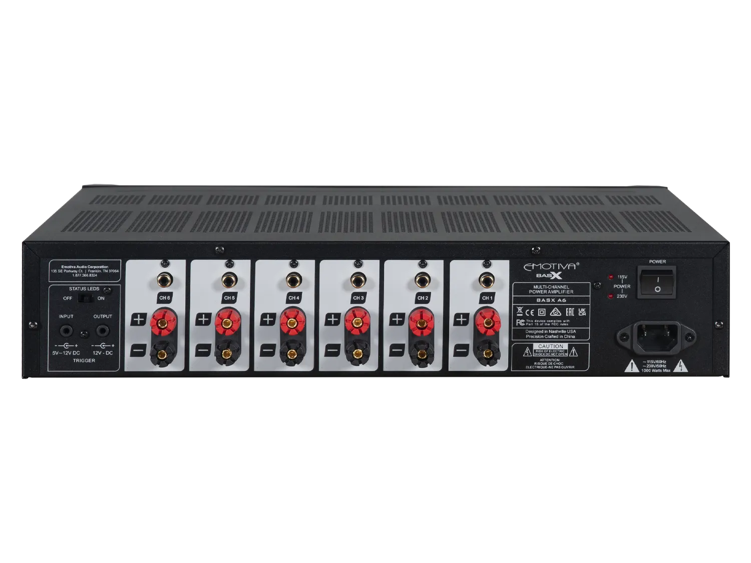 BasX A6 Six-Channel Power Amplifier