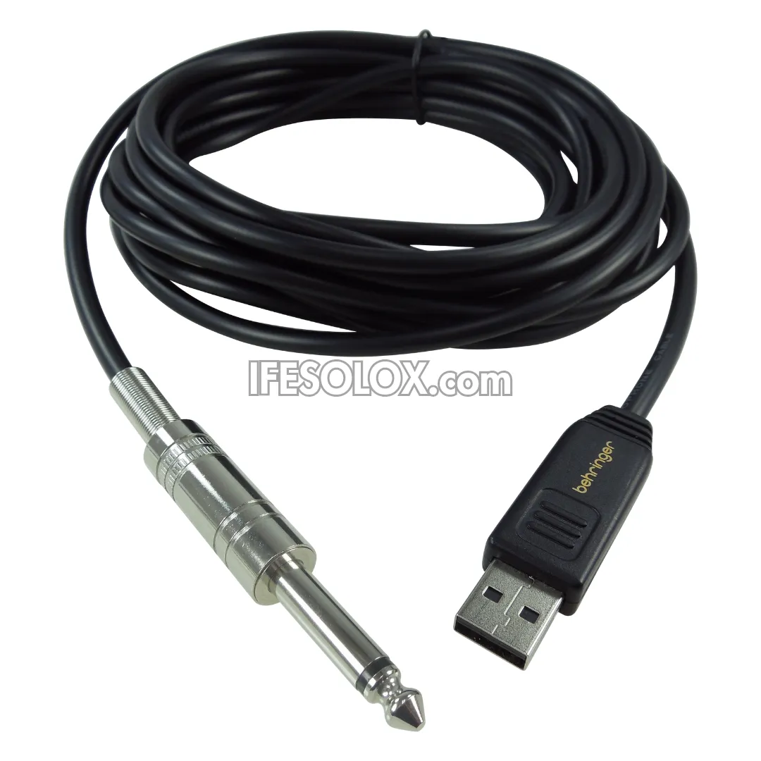 Behringer Guitar to USB 5 meters Audio Interface Cable - Brand New