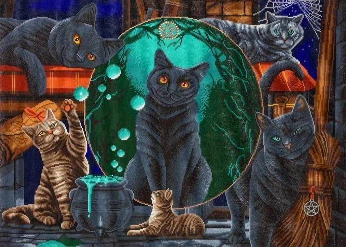 CAK-A105XL: "Magical Cats Montage" Crystal Art Kit 90 x 65cm (XXL)