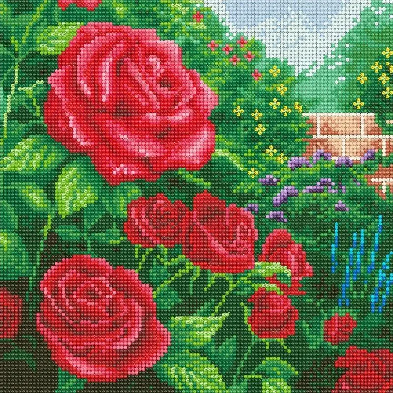 CAK-TK1M: "Perfect Red Rose"" 30x30cm Crystal Art Kit  THOMAS KINKADE"