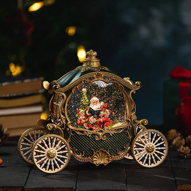 Christmas Eve Old Man Carriage High-end Crystal Ball Music Box