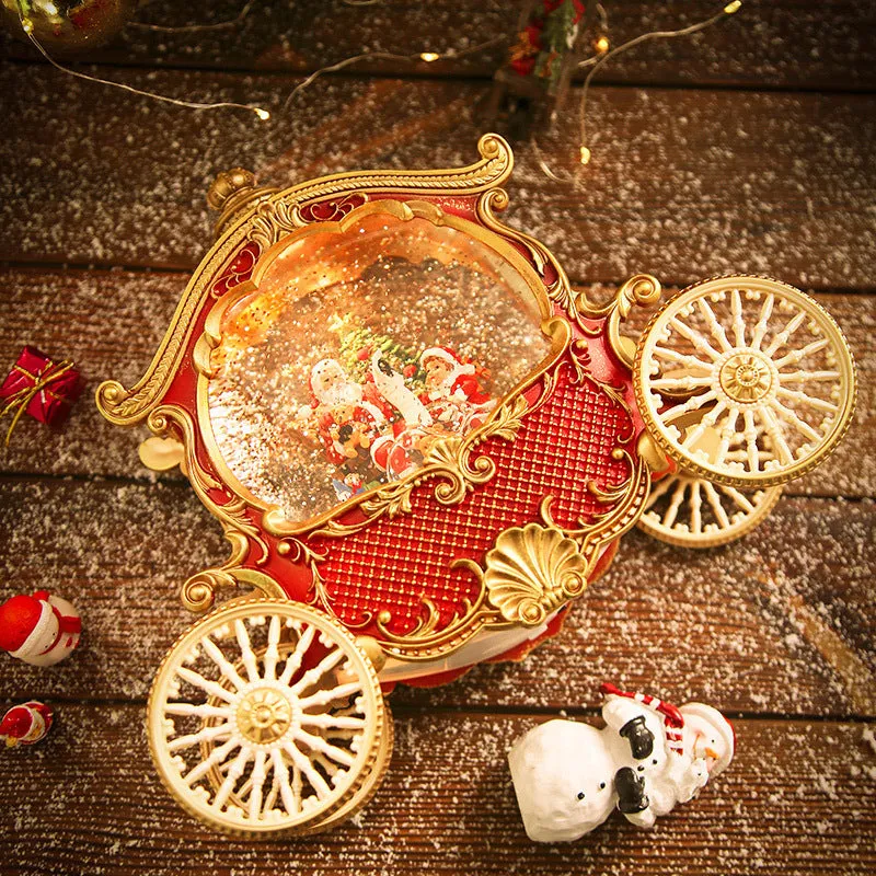 Christmas Eve Old Man Carriage High-end Crystal Ball Music Box