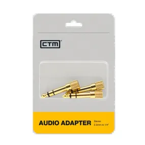 Ctm 1/8" Trs To 1/4" Trs Gold Plated Audio Adaptor - 3 Pack