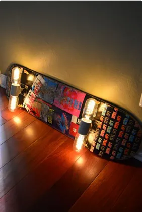 Custom Skateboard Lamp DIY Plans - Make A Skateboard Light - Home Lighting Décor