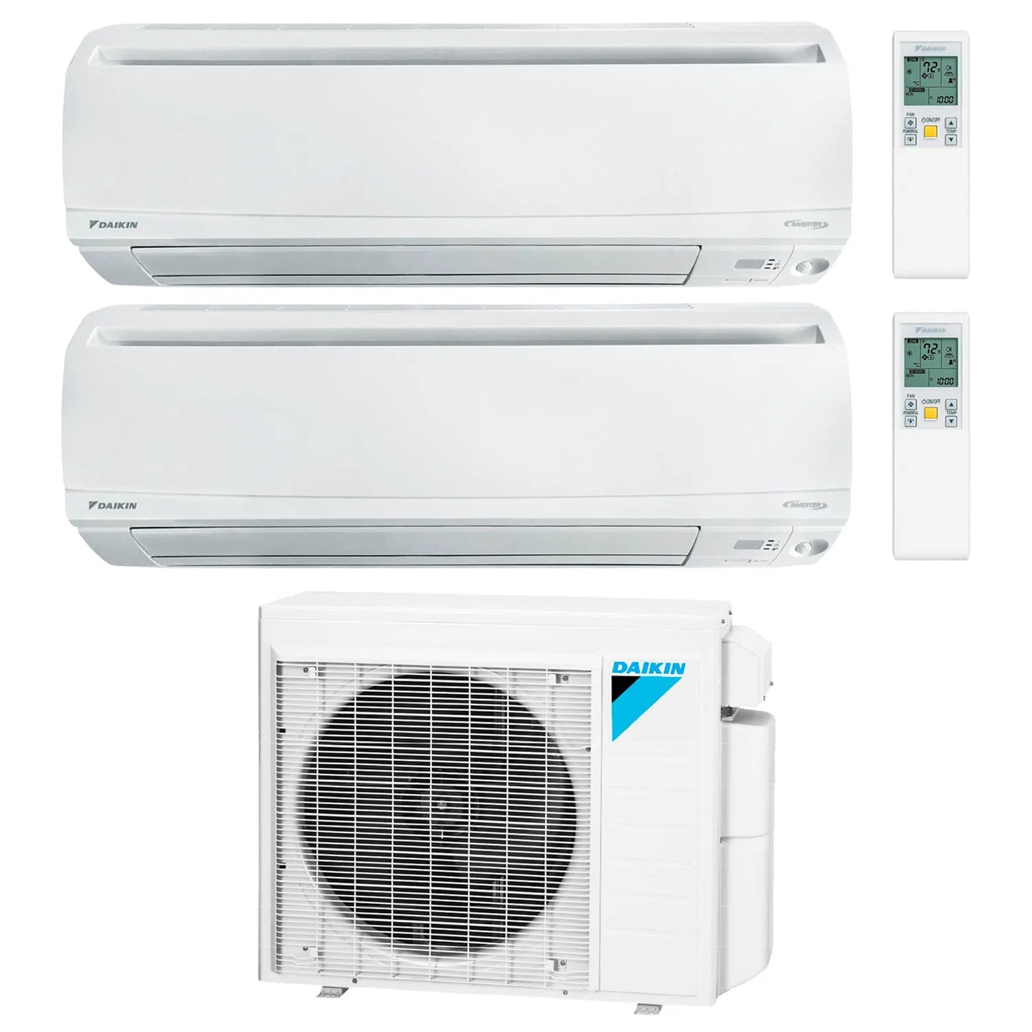 Daikin 2-Zone Wall Mounted Ductless Mini-Split 18000 BTU Heat Pump Air Conditioner 7k   12k - 16 SEER2