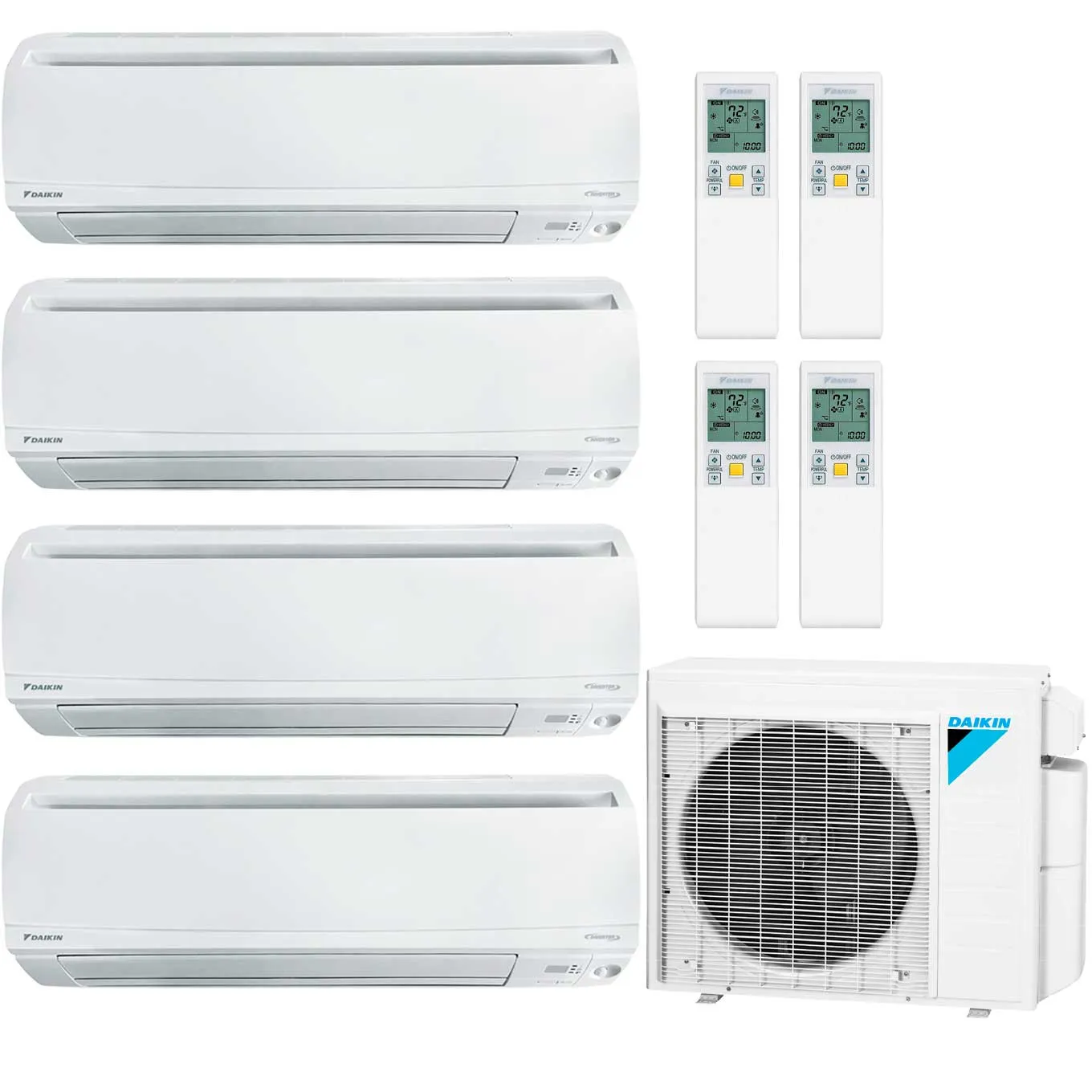 Daikin 4-Zone Wall Mounted Hyper Heat Ductless Mini-Split 36000 BTU Heat Pump Air Conditioner 9k   9k   9k   12k - 20 SEER2