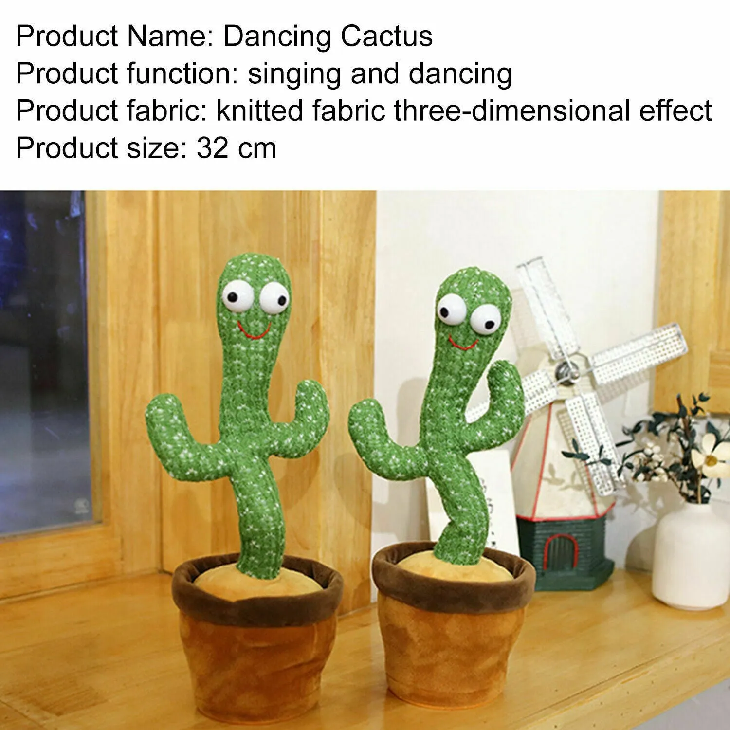 Dancing Cactus Repeat Talking Toy Song Speaker Wriggle Dancing Sing Toy Talk Plushie Stuffed Toys For Baby Adult Toys