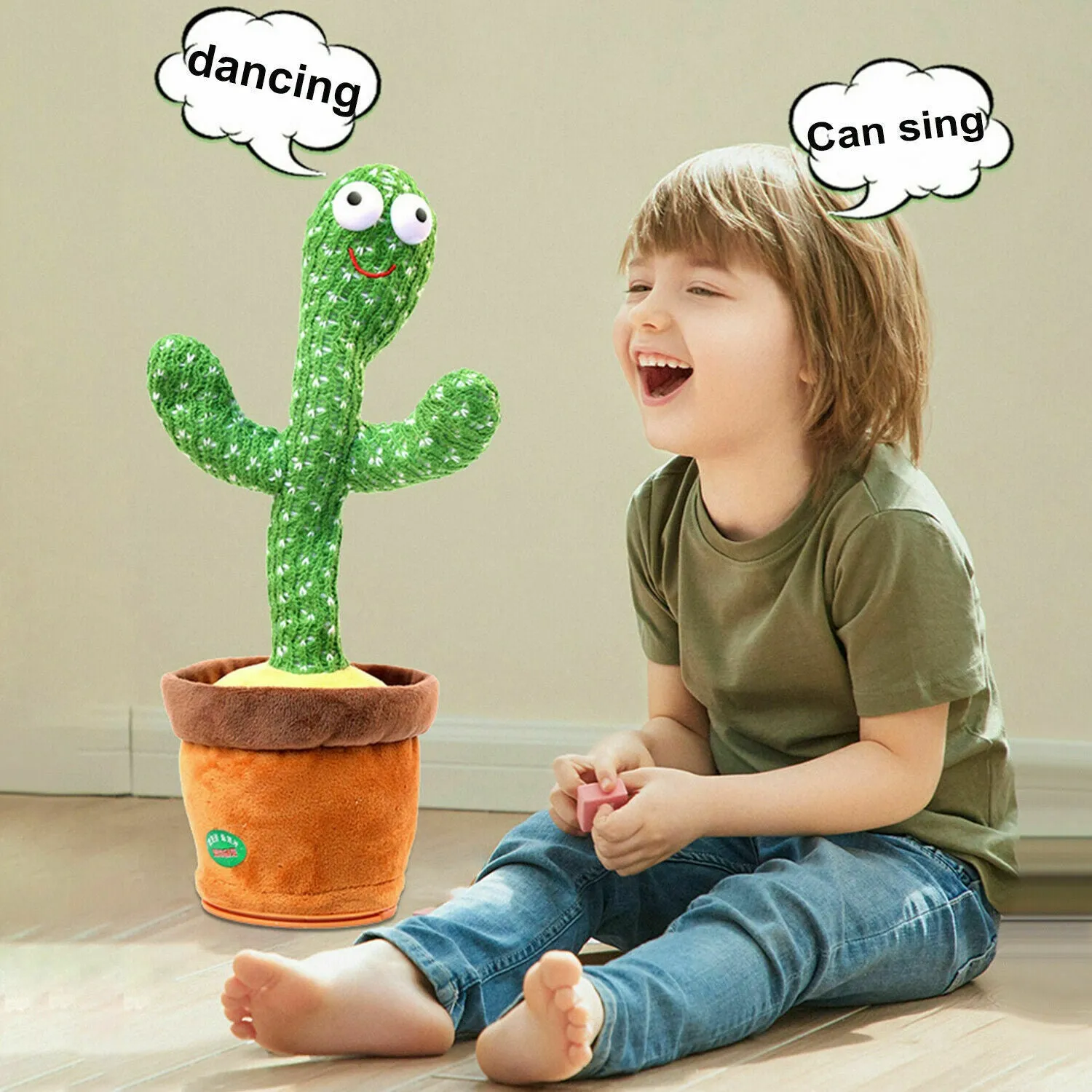 Dancing Cactus Repeat Talking Toy Song Speaker Wriggle Dancing Sing Toy Talk Plushie Stuffed Toys For Baby Adult Toys