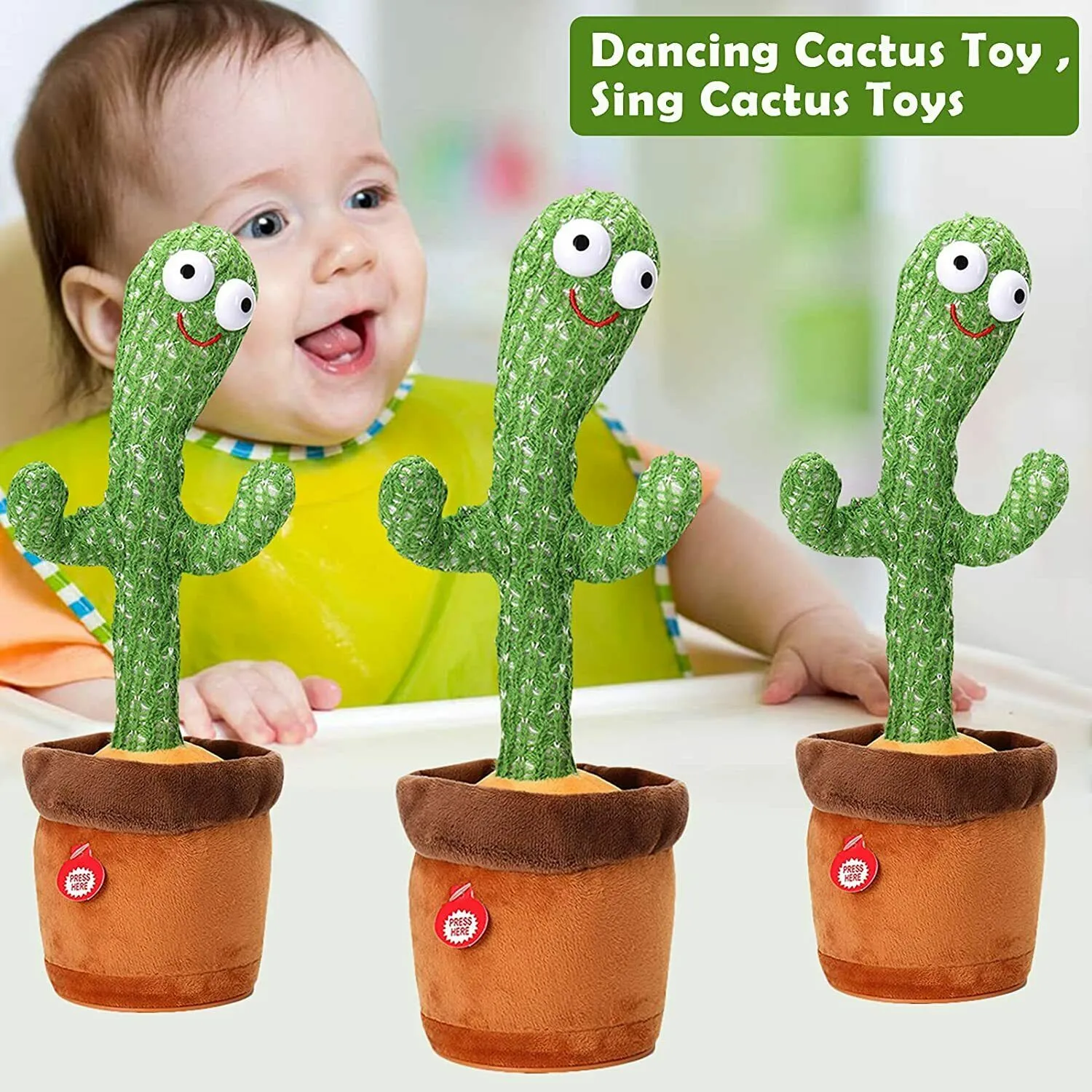 Dancing Cactus Repeat Talking Toy Song Speaker Wriggle Dancing Sing Toy Talk Plushie Stuffed Toys For Baby Adult Toys