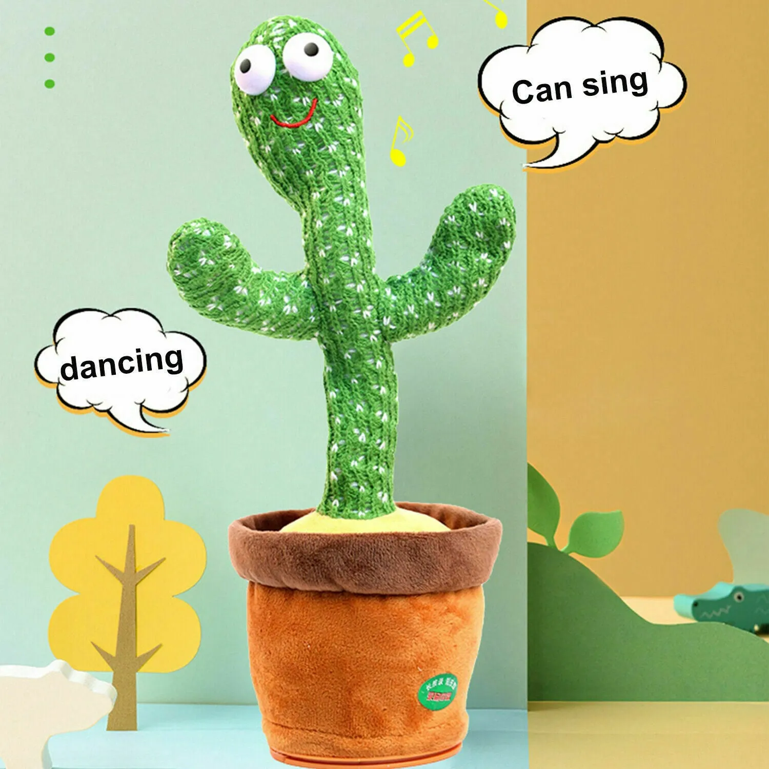 Dancing Cactus Repeat Talking Toy Song Speaker Wriggle Dancing Sing Toy Talk Plushie Stuffed Toys For Baby Adult Toys