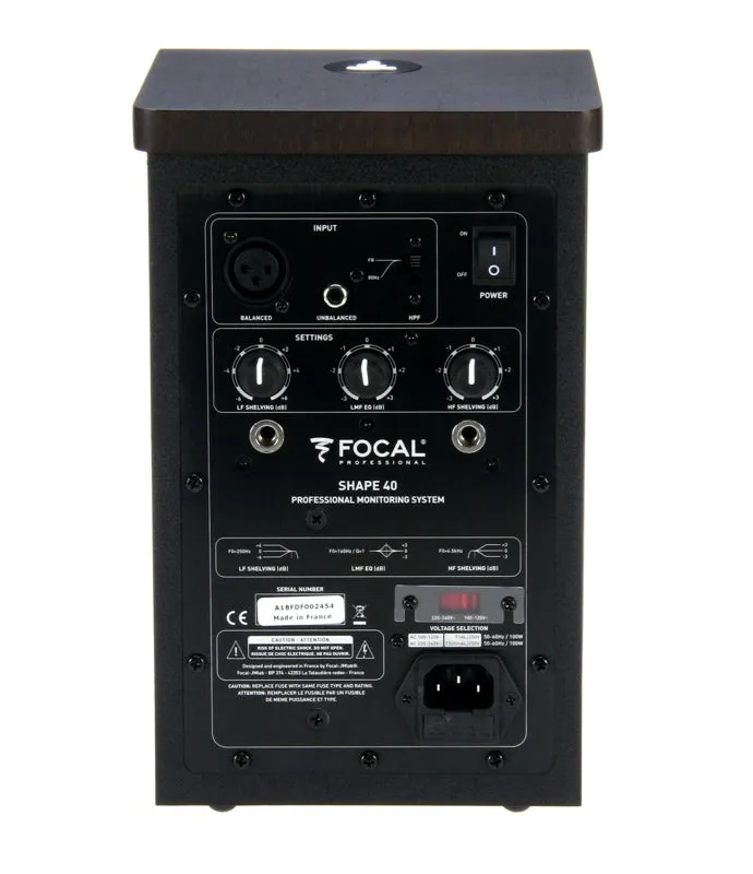 Focal Pro Shape 40 Compact Studio Monitoring Loudspeaker