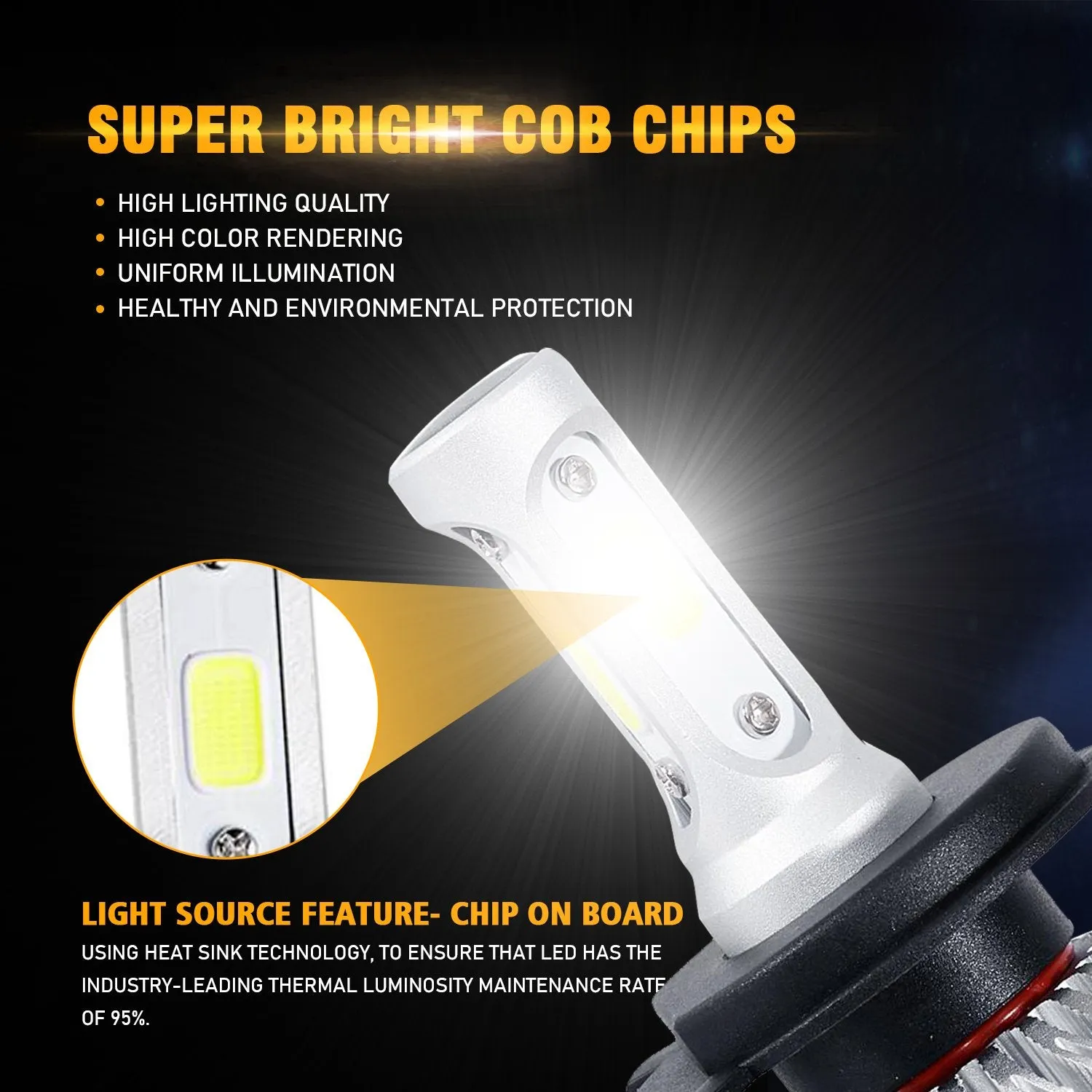 For 2000 Mazda Miata H4/9003 High Low BEAM LED Light Bulbs S2-Series COB 270°/360° Beam 8000LM