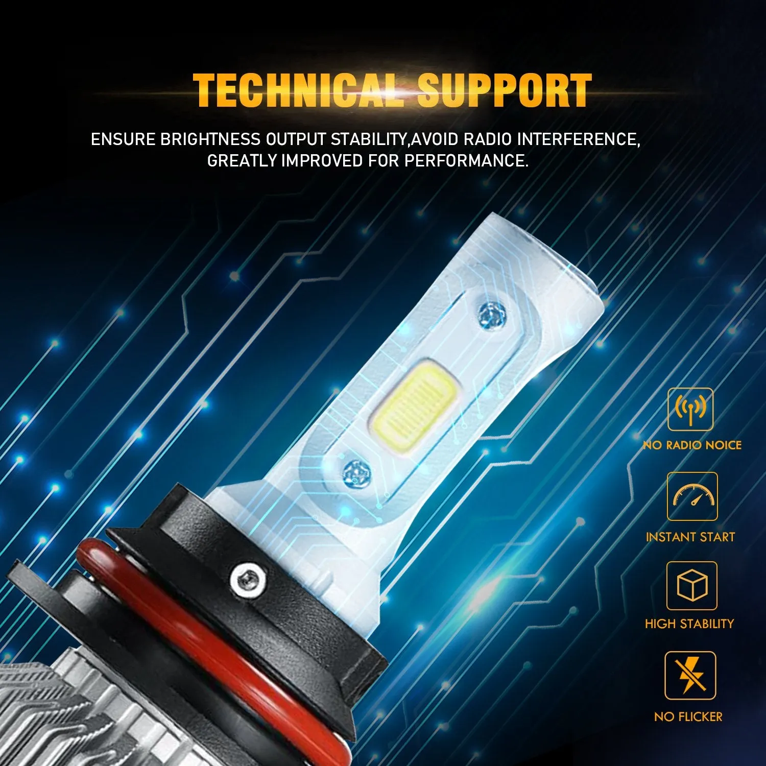 For 2001-2019 Nissan Frontier High Low Beam 9007/HB5 LED Light Bulbs S2-Series COB LED 270°/360° Beam 8000LM