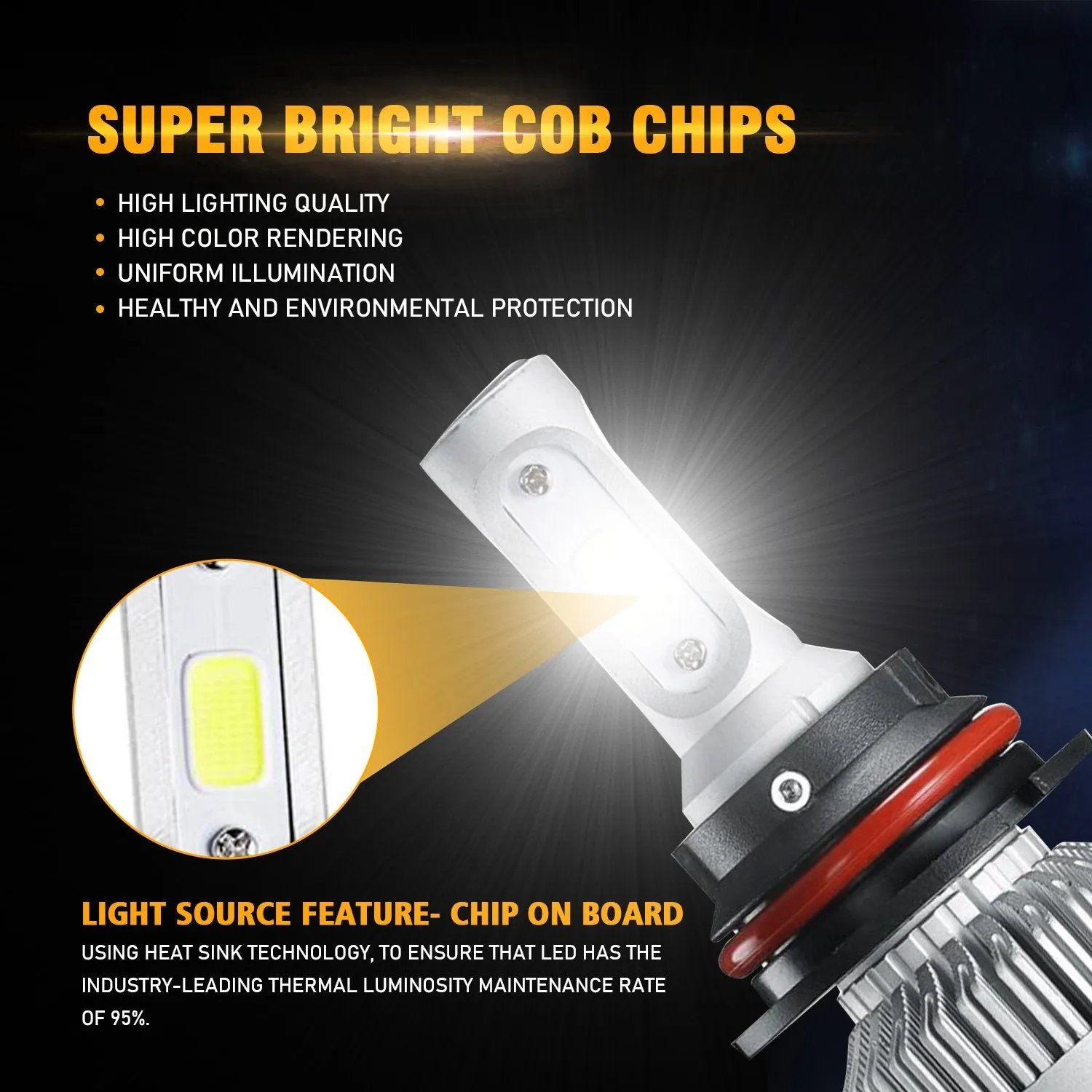 For 2001-2019 Nissan Frontier High Low Beam 9007/HB5 LED Light Bulbs S2-Series COB LED 270°/360° Beam 8000LM