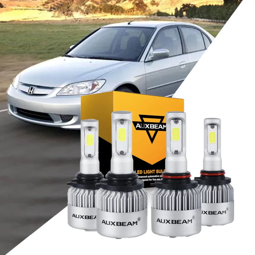 For 2004 2005 HONDA CIVIC 9005 9006 High Low Beam Combo LED Light Bulbs S2-Series COB 360° Beam 16000LM