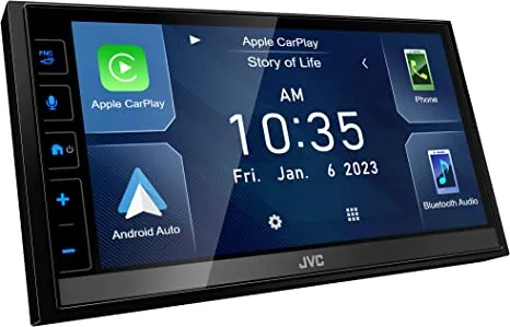 JVC KW-M788BH Apple CarPlay Android Auto Digital Media Player, Double-Din, 6.8" LCD Touchscreen