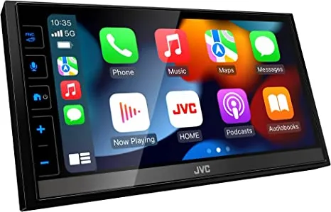 JVC KW-M788BH Apple CarPlay Android Auto Digital Media Player, Double-Din, 6.8" LCD Touchscreen