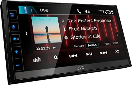 JVC KW-M788BH Apple CarPlay Android Auto Digital Media Player, Double-Din, 6.8" LCD Touchscreen