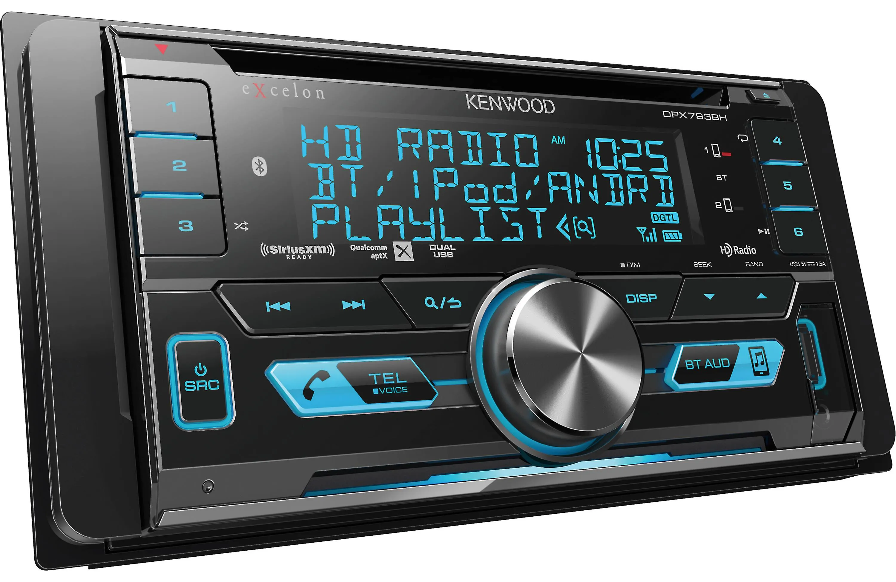 Kenwood Excelon DPX793BH 2-Din CD Receiver with Bluetooth and HD Radio