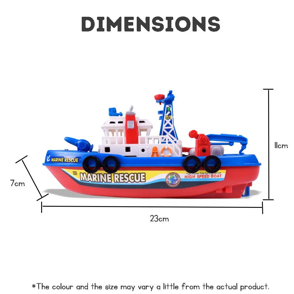 Kid's Electric Fireboat Toy with Cool Music Dazzling Lights and Water Spray Function  Baby Bath Toy Birthday Gift