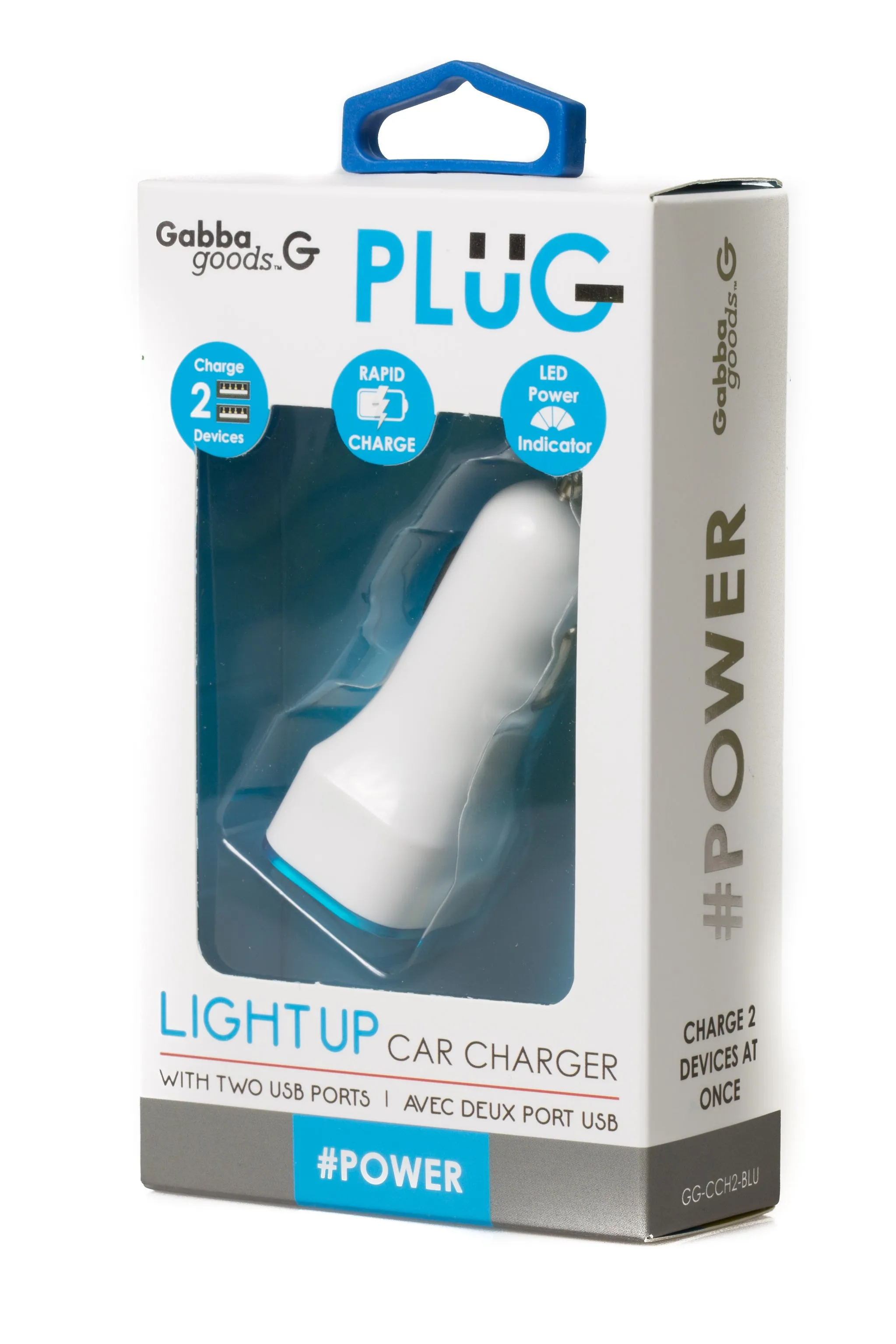 Light-up Rapid 2.1 Amp Car Charger with 2 USB Ports