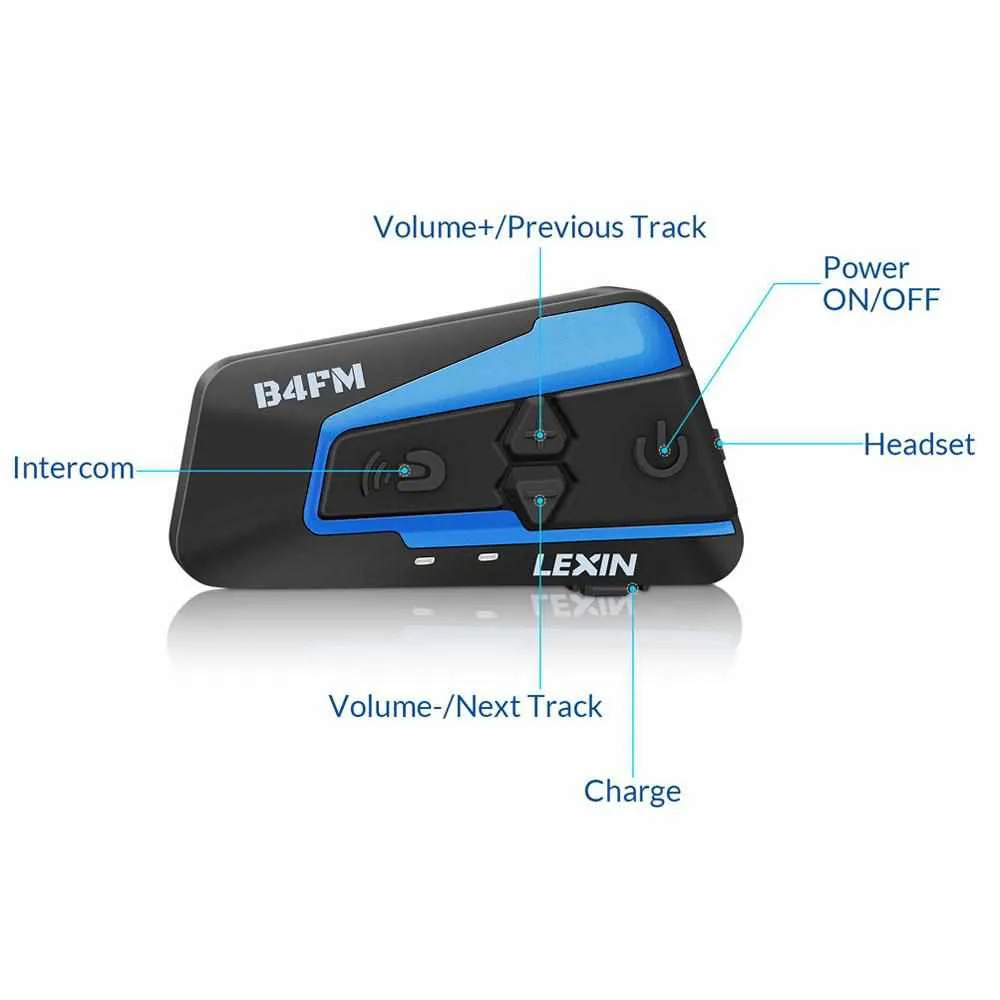 LX B4FM Motorcycle Bluetooth Helmet Headsets Intercom