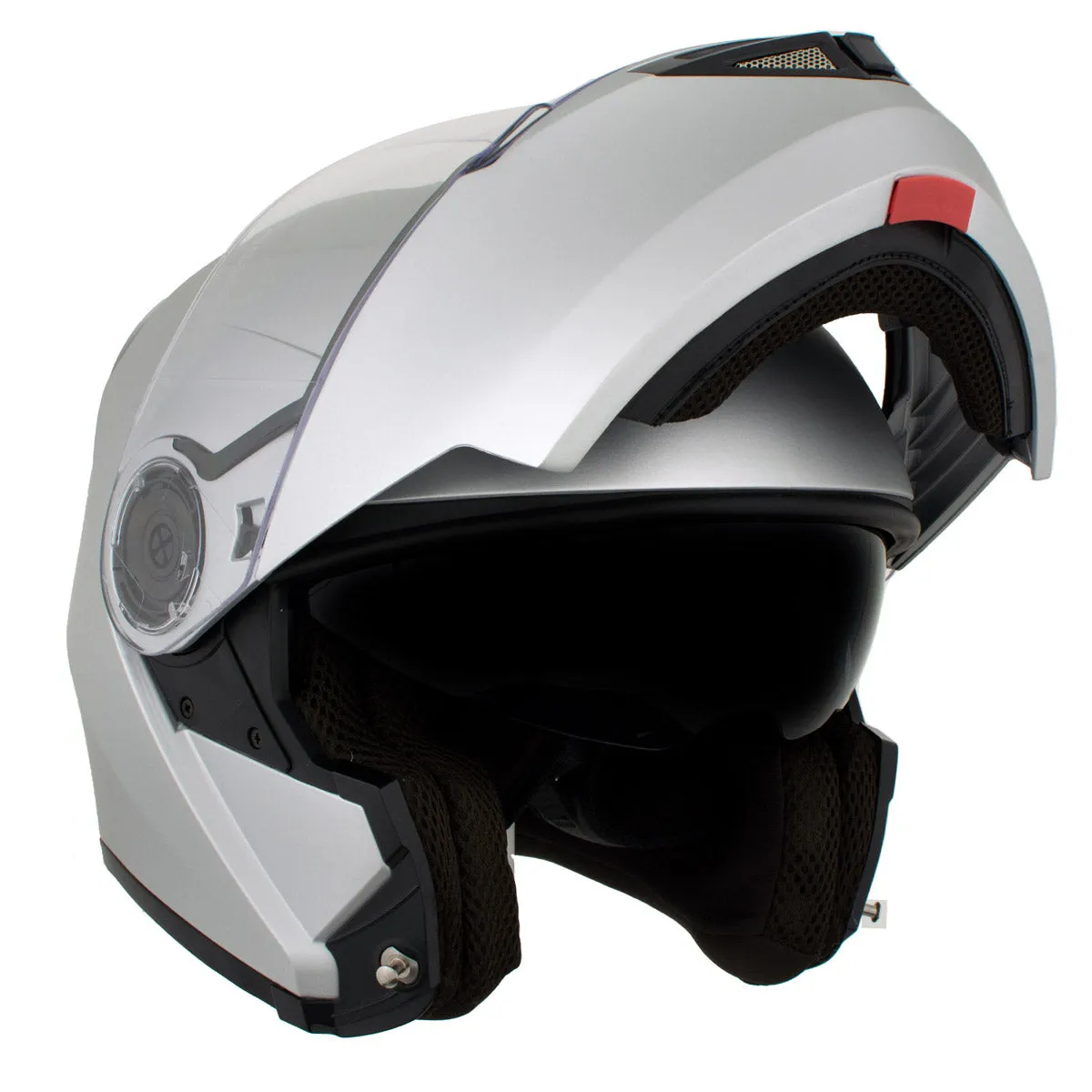 Milwaukee Helmets H7010 Flat Gray 'Mayday' Modular Motorcycle Helmet