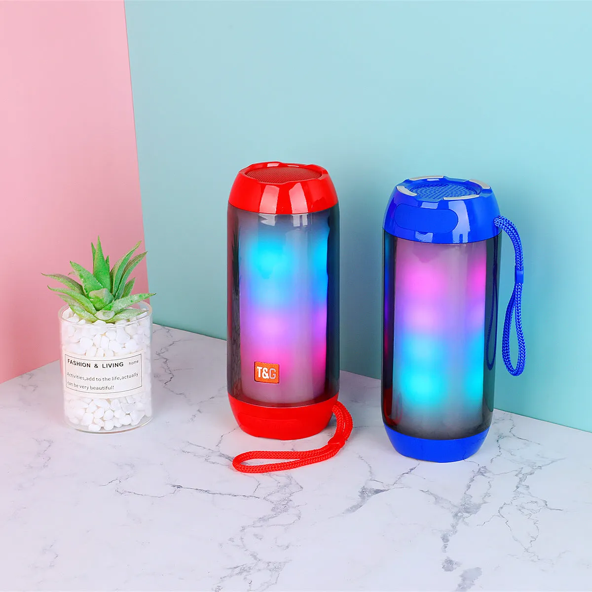 New Arrival | Bluetooth 5.1 Wireless Stereo Bass Surround Speaker with Colorful Light Effect & AUX/TF/USB