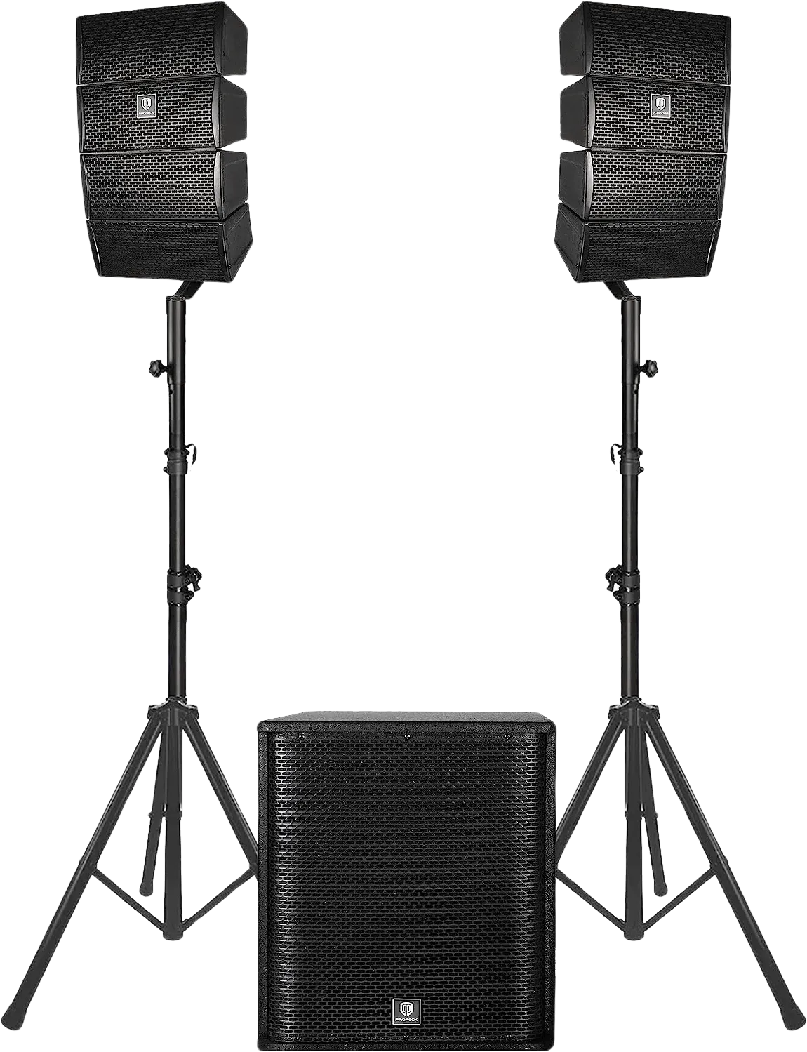 Proreck CLUB-3500 PA Speaker System 3500W Combo 4" Line Array Speakers and 15" Subwoofer with Bluetooth and Remote New