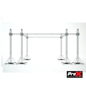 ProX XTP-GS302023-SPW Flat Stage Roofing System with 7 Ft Speaker Wings and  6 Chain Hoists | 30 Ft W x 20 Ft L x 23 Ft H