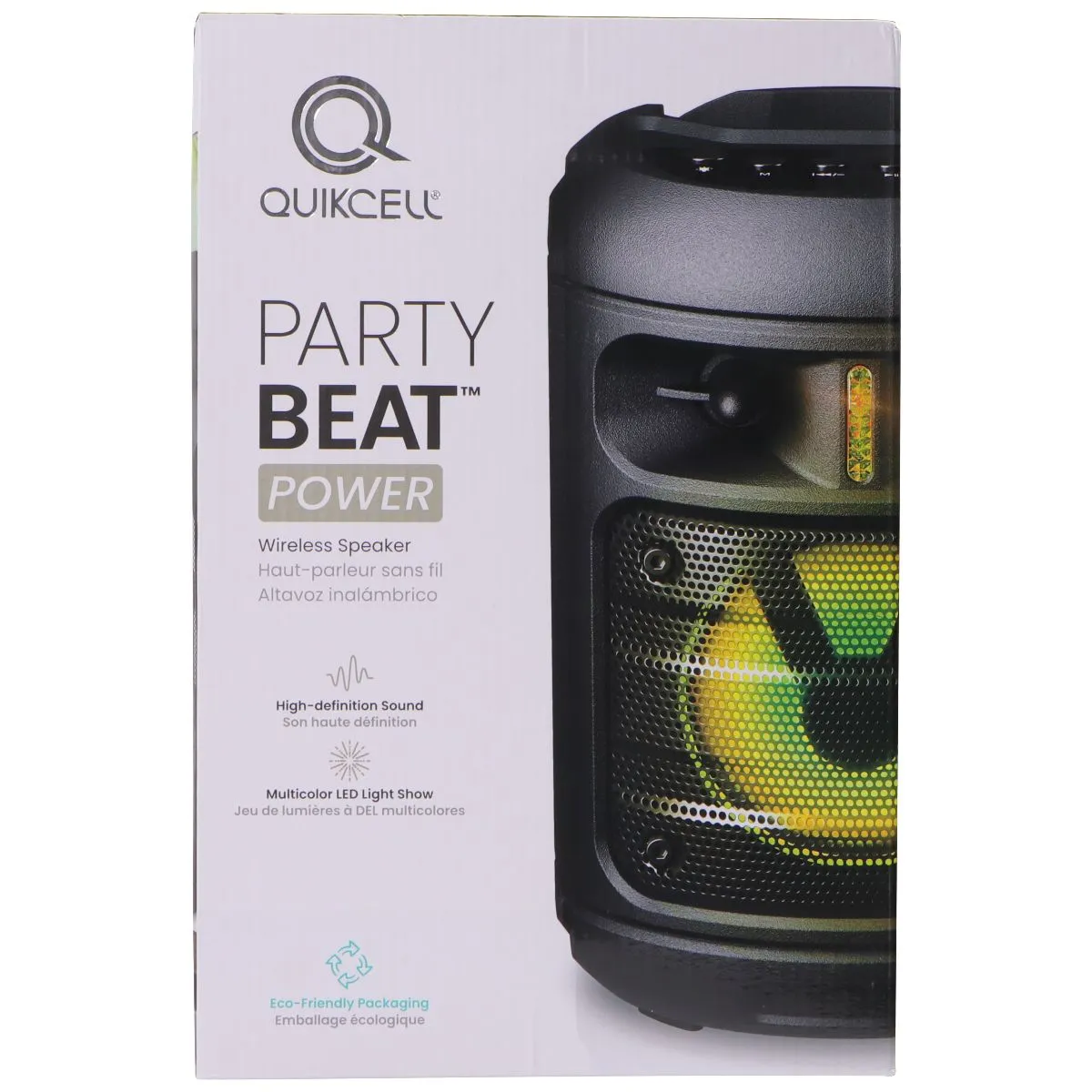 Quikcell Party Beat Power Series Wireless Speaker with LED Lights - Black