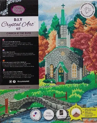 "Church by the River" Crystal Art Kit 40x50cm