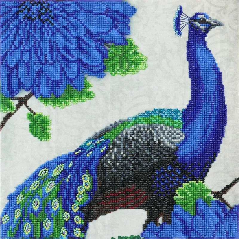 "Flowering Peacock" Crystal Art Kit 30x30cm