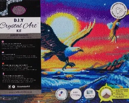 "Sunset Eagles" Crystal Art Kit 40x50cm