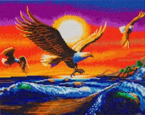 "Sunset Eagles" Crystal Art Kit 40x50cm