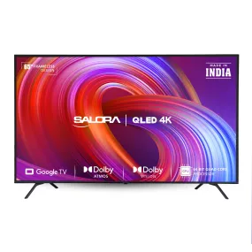 Salora 164 cm (65 inches) QLED 4K Ultra HD Smart Google TV | SLV-3655 QGTV (Black) | 4K Display, Powerful 24W Dolby Audio, Google Assistant & Voice Control Remote